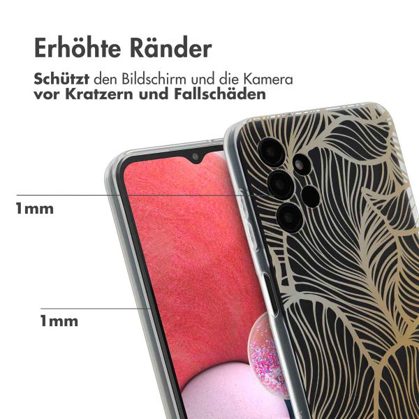 imoshion Design Hülle Samsung Galaxy A13 (4G) - Golden Leaves Transparent