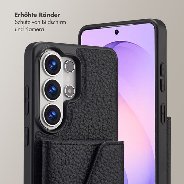Selencia Sera HandyHülle mit Kordel und Umschlag-Kartenhalter Samsung Galaxy S26 Ultra - Schwarz