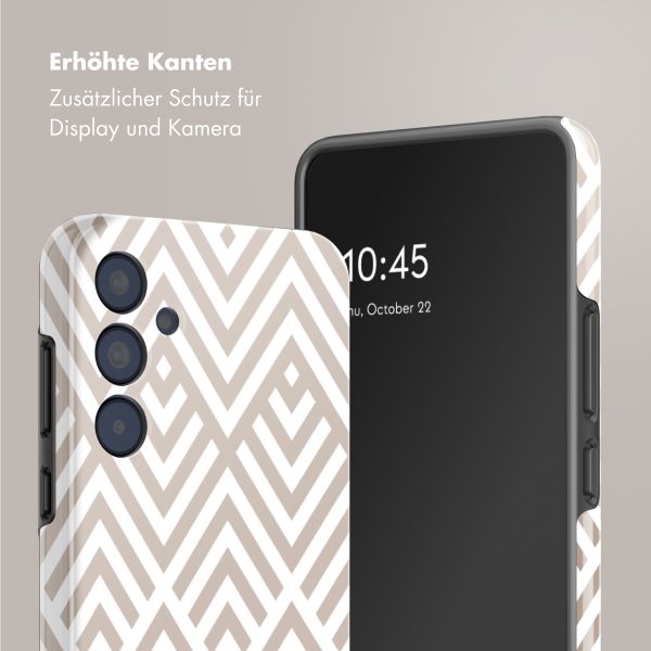 Selencia Vivid Tough Back Cover für das Samsung Galaxy A35 - Beige Zigzag