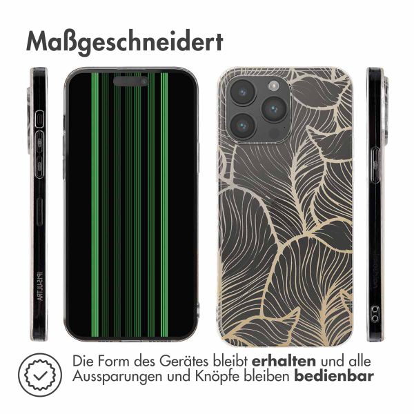 imoshion Design Hülle Apple iPhone 15 Pro Max - Golden Leaves Transparent