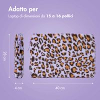 imoshion Fluffy Laptop Hülle 15-16 Zoll - Laptop Sleeve - Leopard Lilac