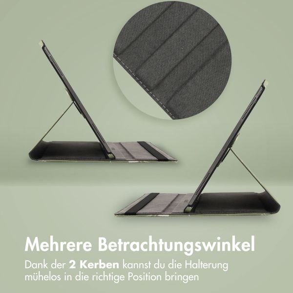 imoshion 360° drehbare Design Klapphülle für das iPad 11 (2025) 11 Zoll / iPad 10 (2022) 10.9 Zoll - Green Flowers