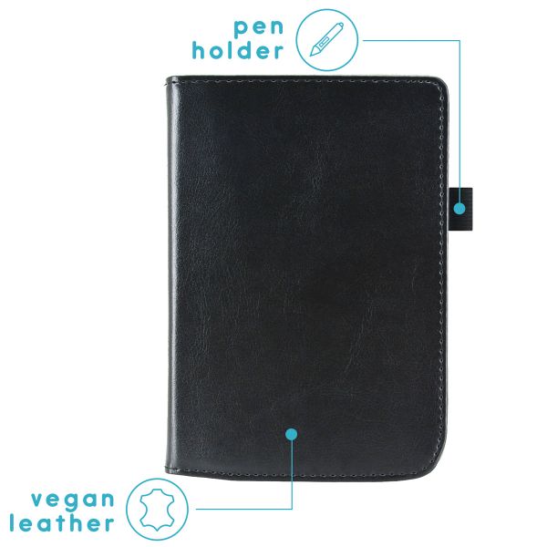 imoshion Vegan Leather Klapphülle Pocketbook Touch Lux 5 / HD 3 / Basic Lux 4 / Vivlio Lux 5 - Schwarz