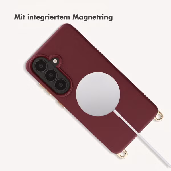 Selencia Rivièra Backcover mit MagSafe mit abnehmbaren Haken Samsung Galaxy S26 - Bold Burgundy
