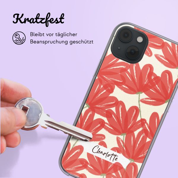 Personalisierte Hülle mit Blumen iPhone 13 - Transparent