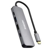 Accezz 5-in-1 USB-C Hub - 4K 30Hz Ultra HD - 100 Watt Laden - Dockingstation