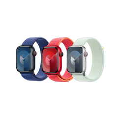 Apple 3 Pack Sport Loop Armband f&uuml;r Apple Watch | 38/40/41/42 mm - Soft Mint / (Product)RED / Ocean Blue