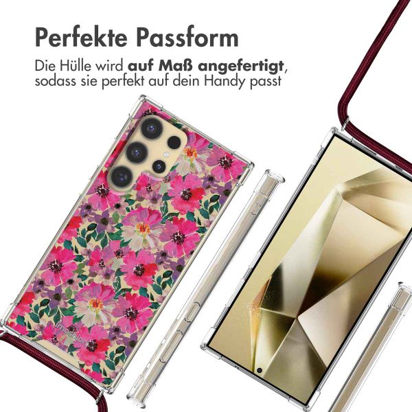 imoshion Design Hülle mit Band für das Samsung Galaxy S24 Ultra - Flower Water