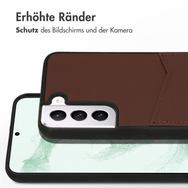 Accezz Premium Leather Card Slot Back Cover Samsung Galaxy S22 Plus - Braun