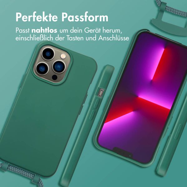 imoshion Color Backcover mit abnehmbarem Handykette und MagSafe Apple iPhone 13 Pro - Dunkelgrün