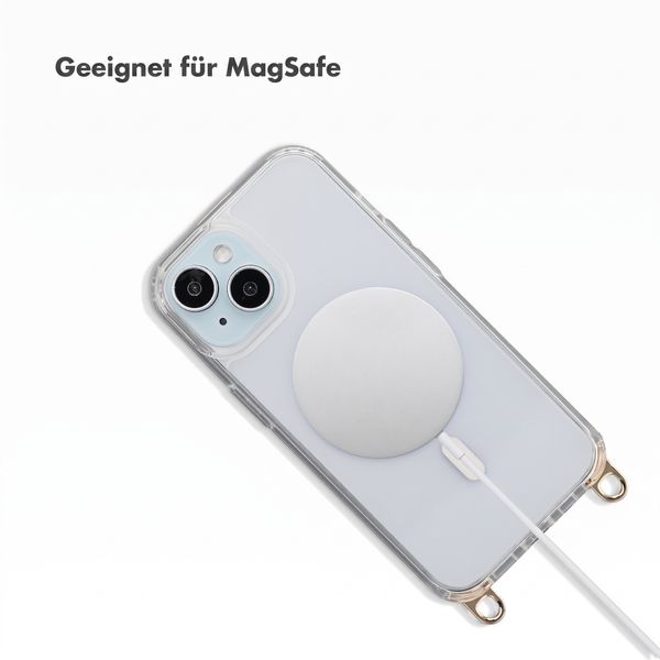 Selencia Rivièra MagSafe Backcover mit abnehmbarem Haken Apple iPhone 15 - Transparent