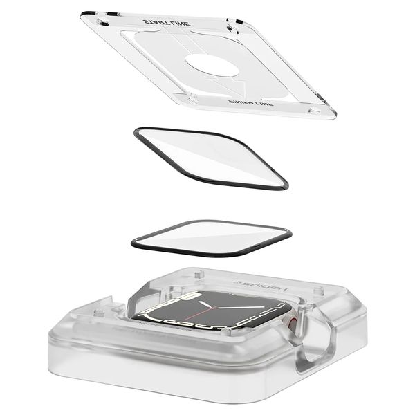 Spigen Pro Flex EZ Fit Displayschutzfolie mit Applikator für die Apple Watch Apple Watch Series 7/8/9 - 41 mm - Transparent