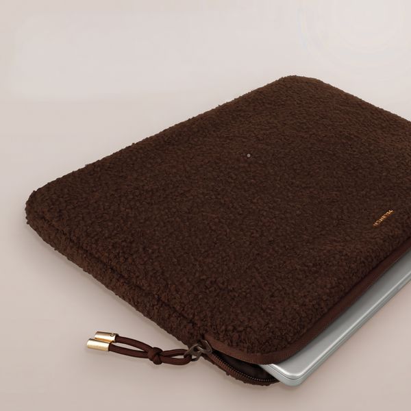 Selencia Teddy Laptop Hülle 15-16 Zoll - Laptop Sleeve - Choco Brown