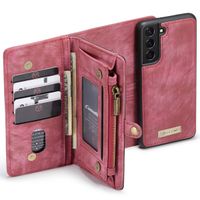 CaseMe Luxuriöse 2-in-1-Portemonnaie-Klapphülle Leder für das Samsung Galaxy S22 - Rot