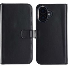 Selencia Echtleder Klapphülle Apple iPhone 16 - Schwarz