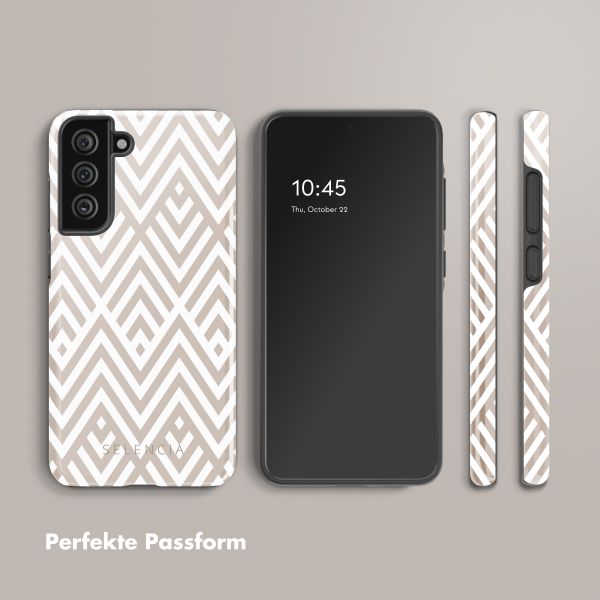 Selencia Vivid Back Cover Samsung Galaxy S21 FE - Beige Zigzag