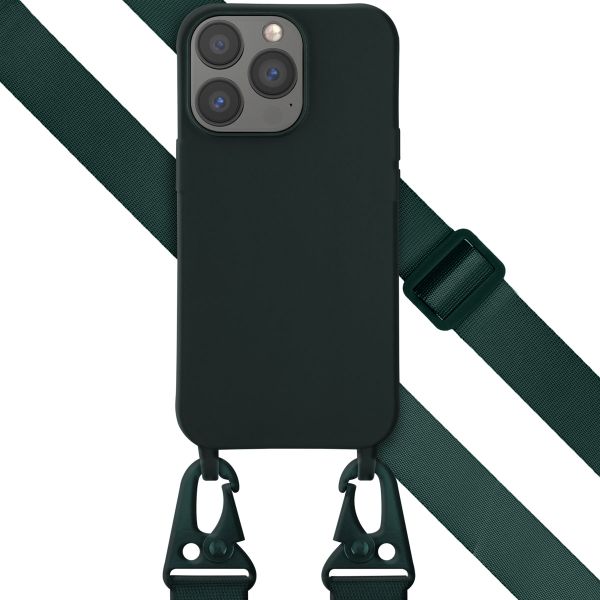 Selencia SilikonHülle mit abnehmbarem Band Apple iPhone 13 - Dunkelgrün