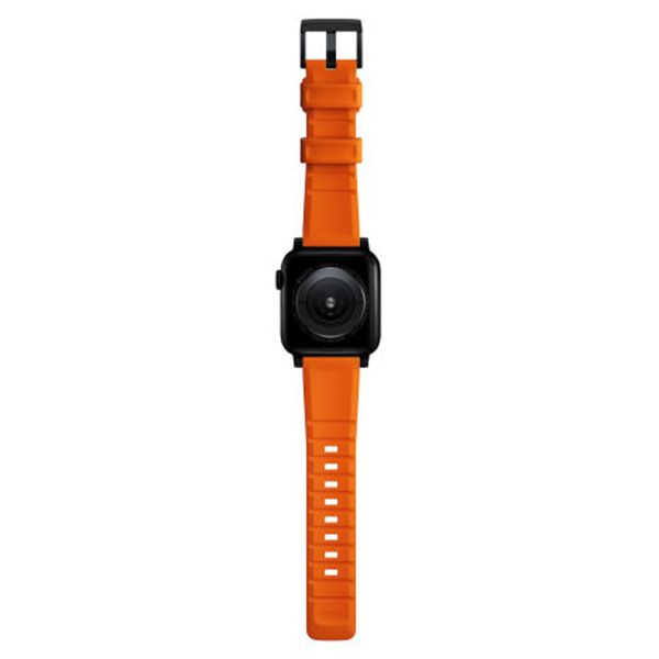 Nomad Robustes Armband FKM für die Apple Watch Series 1 bis 10 / SE / Ultra (2) (44/45/46/49 mm) - Schwarz/Orange