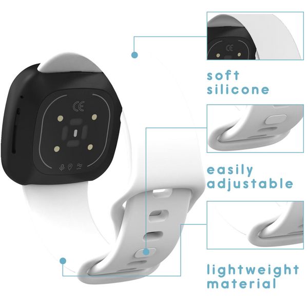 imoshion Silikon Sportarmband für Fitbit Versa 4 / 3 / Sense (2) - Weiß