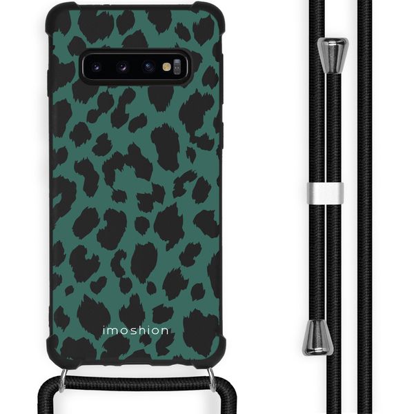 imoshion Design Hülle mit Band für das Samsung Galaxy S10 - Panther Illustration