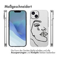 imoshion Design Hülle für das iPhone 14 - Line Art Woman White