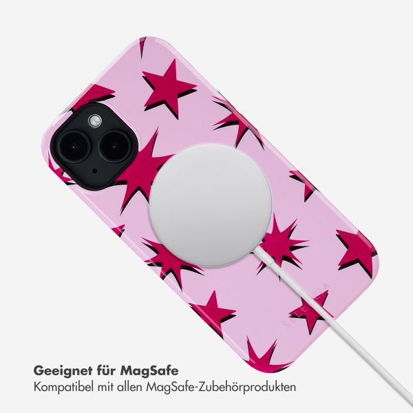 Selencia Vivid Tough Back Cover MagSafe für das iPhone 14 - Stars Rubine Red Light Pink