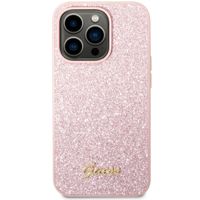 Guess Glitter Flakes Back Cover für das iPhone 14 Pro Max - Rosa