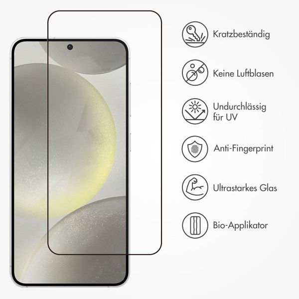 Accezz Dreifach starke Full Cover Schutzfolie mit Applikator für das Samsung Galaxy S24 - Transparent