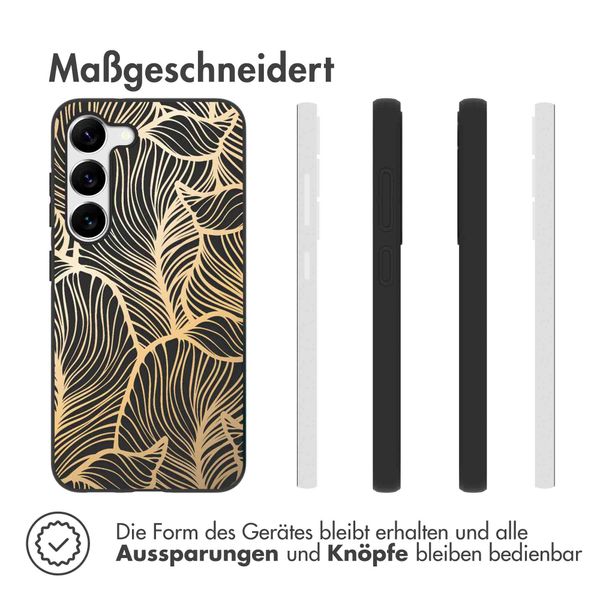 imoshion Design Hülle für das Samsung Galaxy S23 Plus - Blätter / Schwarz