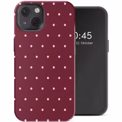Selencia Vivid Rückabdeckung mit MagSafe Apple iPhone 13 - Happy Dots Burgundy