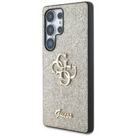 Guess 4G Metal Logo Back Cover mit Glitter Samsung Galaxy S25 Ultra - Gold