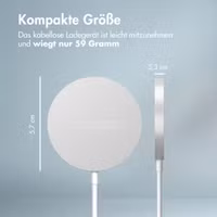Accezz Wireless Charger USB-C - Drahtloses MagSafe und Qi2-Ladegerät - 1 Meter - Weiß
