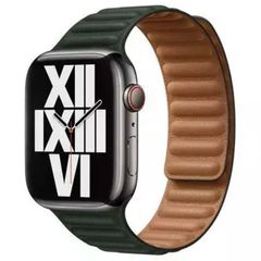 Apple Leather Link Armband für das  Apple Watch Series 1 t/m 11 / SE / Ultra (44/45/46/49 mm) - Größe M/L - Sequoia Green