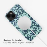 Selencia Vivid Tough Back Cover mit MagSafe für das iPhone 14 - Tropical Vibes Light Blue