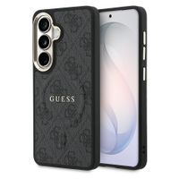 Guess 4G Leather Back Cover mit MagSafe Samsung Galaxy S26 - Gold Edge - Black