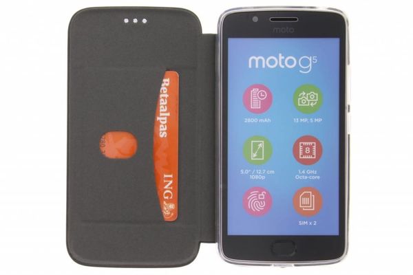 Schlankes Klapphülle Schwarz Motorola Moto G5