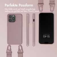 Selencia SilikonHülle mit abnehmbarem Band Apple iPhone 15 Pro Max - Sand Pink