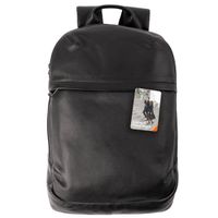 Accezz Leather Laptop Rucksack 16 Zoll - Schwarz