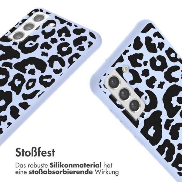 imoshion Silikonhülle design mit Band für das Samsung Galaxy S21 FE - Animal Lila