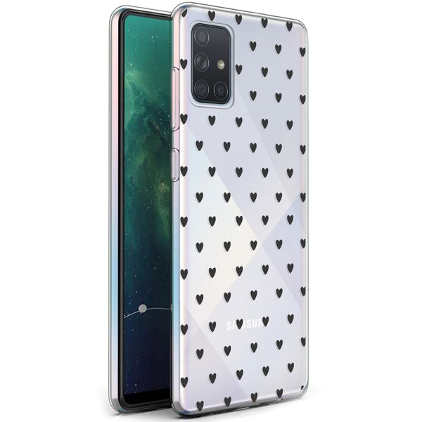 imoshion Design Hülle Samsung Galaxy A71 - Herzen - Schwarz