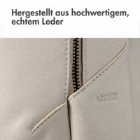Accezz Leather Laptop Rucksack 16 Zoll - Beige