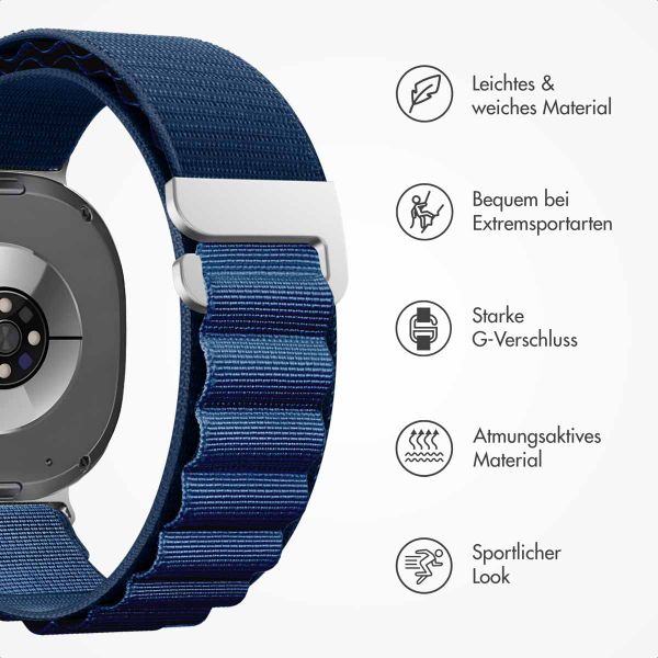 imoshion Nylon Alpine Armband für das  Samsung Galaxy Watch 8 (40/44mm) / Classic (46mm) - Dunkelblau