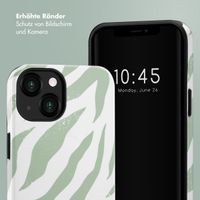 Selencia Vivid Back Cover Apple iPhone 13 - Colorful Zebra Sage Green