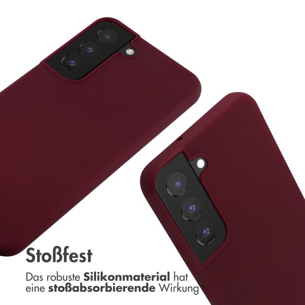 imoshion Silikonhülle mit Band für das Samsung Galaxy S22 - Dunkelrot