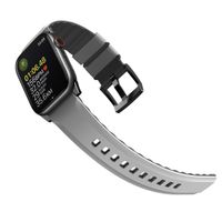 Uniq Linus AiroSoft™ Silikonarmband für das  Apple Watch Series 1 t/m 11 / SE / Ultra (44/45/46/49 mm) - Chalk Grey