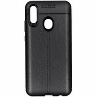 Leder Silikon-Case Schwarz für das Huawei P Smart (2019)