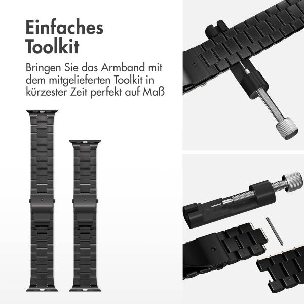 imoshion Edelstahlarmband für das Apple Watch Series 1 bis 9 / SE (38/40/41 mm) | Series 10 (42 mm) - Schwarz