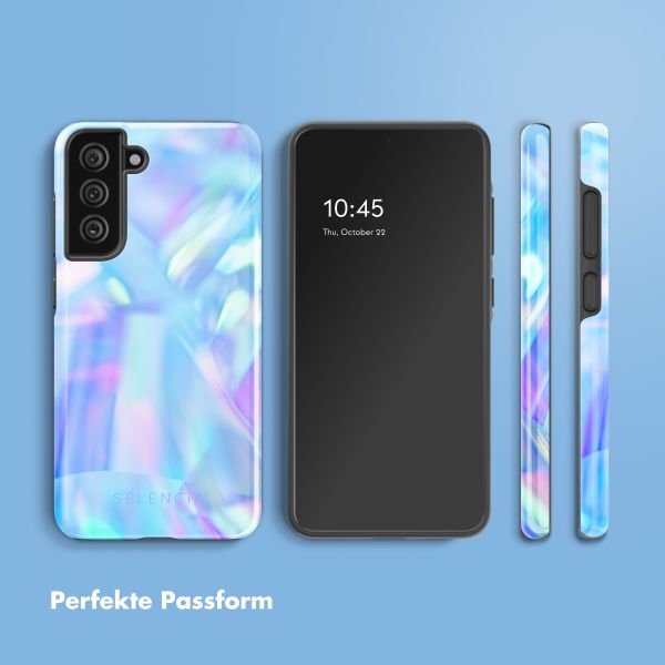 Selencia Vivid Tough Back Cover für das Samsung Galaxy S21 FE - Holographic Blue Dream