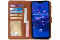 Luxuriöse Portemonnaie-Klapphülle Braun für Huawei Mate 20 Lite