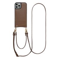 Selencia Nova HandyHülle mit Kordel und Kartenhalter iPhone 15 Pro - Mocha Brown